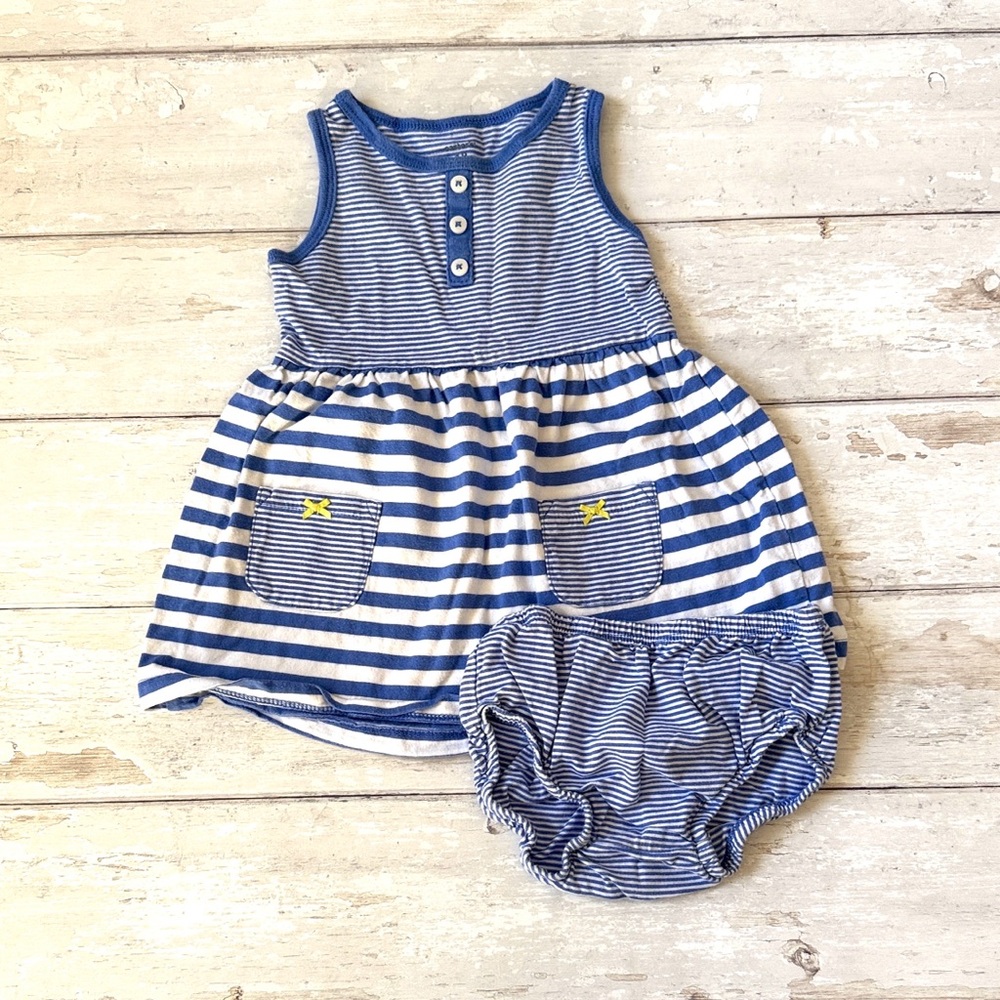 Carters 18m Baby Girl Summer Sundress Blue Stripes Tank Dress Sun Dress Kids